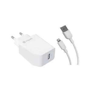 Adaptateur secteur + câble lightning Muvit For Change 1,2m