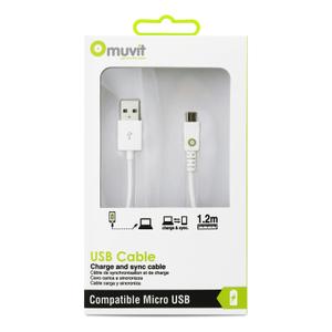 Câble USB droit charge & sync 1A Usb/Micro-Usb Muvit Spring image-1