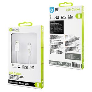 Câble USB droit charge & sync 1A Usb/Micro-Usb Muvit Spring image-2