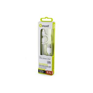 Câble USB 2 en1 2.4A Usb/Micro-Usb/Lightning Muvit Spring image-2