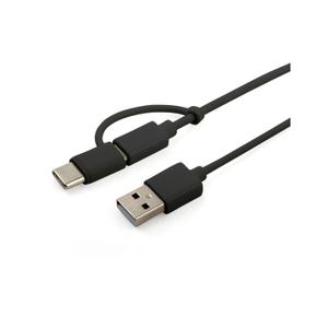 Câble USB 2 en 1 Muvit micro-USB/type C