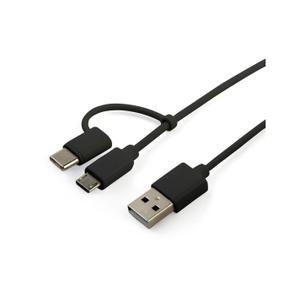 Câble USB 2 en 1 Muvit micro-USB/type C image-1