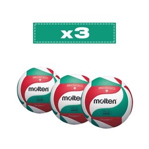 Lot de 3 ballons de compétition Molten V5M5000 LNV