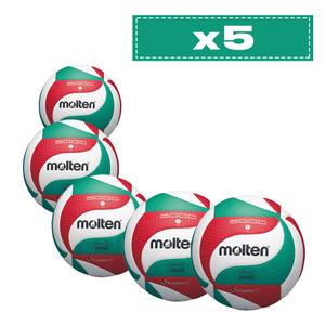 Lot de 5 ballons de compétition Molten V5M5000 LNV