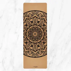 Mata do jogi z korka ekstra szeroka Myga Mandala image-0