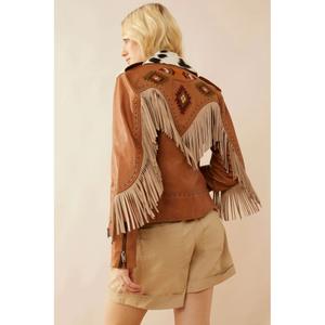 Damska kurtka skórzana Myra Bag Phoenix Fringed image-1