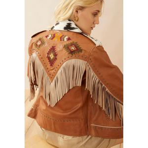 Damska kurtka skórzana Myra Bag Phoenix Fringed image-3