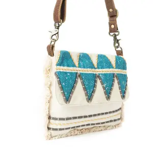 Women's shoulder Bag Myra Bag Teal Peaks image-3