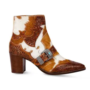 Lederstiefeletten mit Fell Damen Myra Bag Goldie