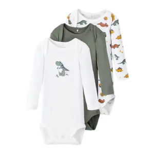 Baby boy long-sleeved bodysuit Name it Nbm Dino (x3) image-0