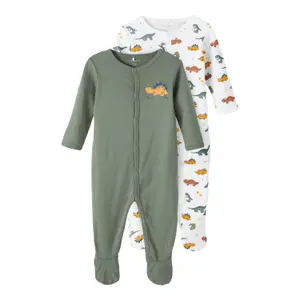 Set of 2 baby boy onesies Name it Nbm Laurel Dino image-0