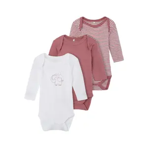Baby long-sleeved bodysuit Name it Nbn Y/D Core (x3) image-0