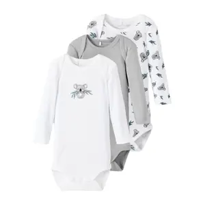 Set of 3 long sleeve baby bodysuits Name it Nbn Koala image-0