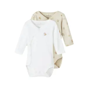 Baby bodysuit Name it Rainy Day Bee (x2) image-0