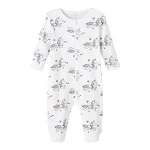 Baby girl zipped romper Name it Unicorn image-0