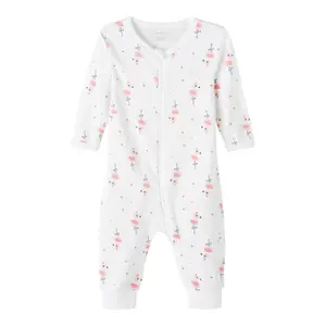 Baby girl zipped romper Name it Flamingo image-0
