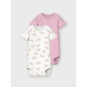 Baby girl bodysuit Name it Orchid Pink Teddy (x2) image-2