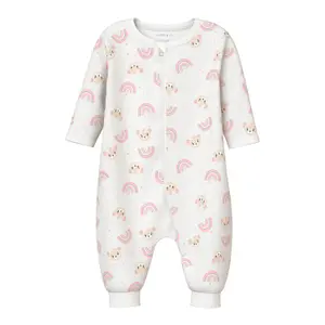 Baby girl romper Name it Orchid Pink Teddy image-0