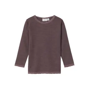 Girls' long-sleeve wool T-shirt Name it Wang image-0