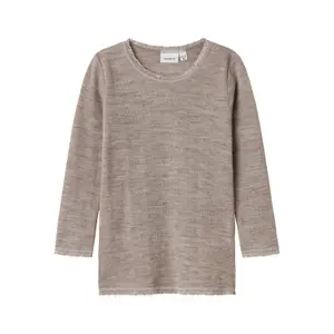 Girls' long-sleeve wool T-shirt Name it Wang image-0
