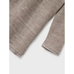 Girls' long-sleeve wool T-shirt Name it Wang image-3