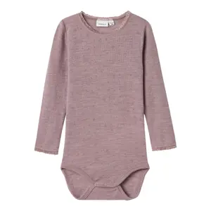 Long sleeve wool bodysuit for girls Name it Wang image-0