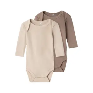 Baby long-sleeved romper Name it Humus (x2) image-0
