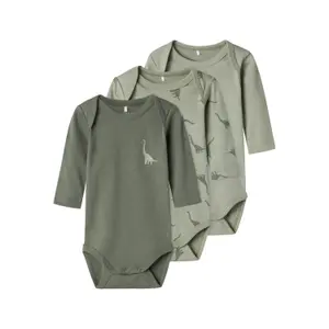 Baby boy long sleeve romper Name it Dino (x3) image-0