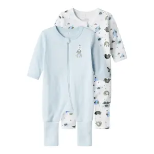 Baby boy zipped romper Name it Elephant (x2) image-0