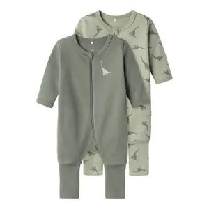 Baby boy zipped romper Name it Dino (x2) image-0