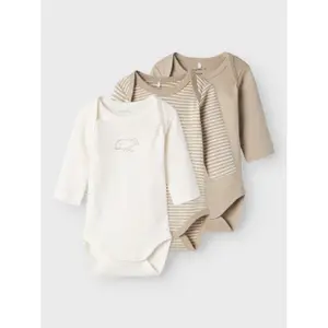 Baby long-sleeved bodysuit Name it Core 2 (x3) image-2