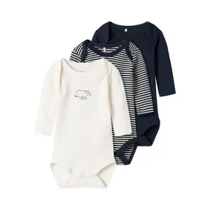 Baby long-sleeved bodysuit Name it Core 2 (x3) image-0
