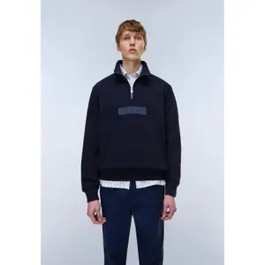 Sweatshirt 1/2 rits in French Terry Napapijri Box Logo image-1