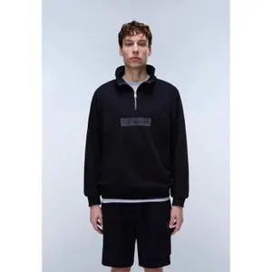 Sweatshirt mit 1/2 Reißverschluss aus French Terry Napapijri Box Logo image-1