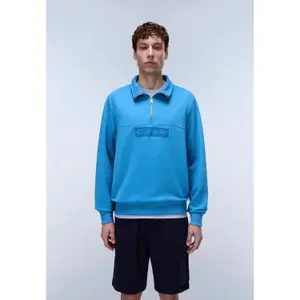 Sweatshirt 1/2 rits in French Terry Napapijri Box Logo image-1