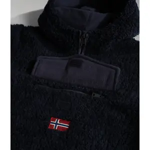 Sudadera con capucha de forro polar y media cremallera para niños Napapijri Burgee image-5
