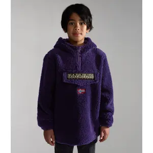 Kinder-Kapuzen-Sweatshirt aus Fleece mit halbem Reißverschluss Napapijri Burgee image-1