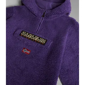 Kinder-Kapuzen-Sweatshirt aus Fleece mit halbem Reißverschluss Napapijri Burgee image-4