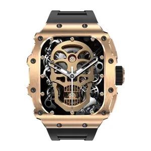 Slimme horloge amoled met groot scherm, hoge resolutie, silicone band, gouden wijzerplaat. Nasa IP 67 image-0