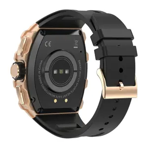 Slimme horloge amoled met groot scherm, hoge resolutie, silicone band, gouden wijzerplaat. Nasa IP 67 image-2
