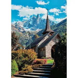 1000-piece puzzle - The chapel of Praz, Chamonix / Roots and Wings Nathan image-1