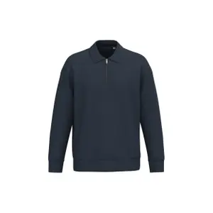 Polo collar quarter zip sweatshirt with dropped shoulders Native Spirit image-0