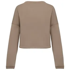 Sweatshirt ecológico de gola redonda oversized cropped para mulher Native Spirit image-1