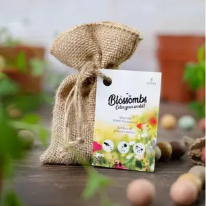 Seed bombs - jute pouch - 8 balls Naturalys image-0
