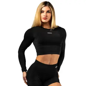Γυναικείο μπλουζάκι με μακριά μανίκια Nebbia Power Crop Top image-0