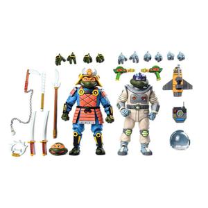 Figurine de collection NECA Tortues Ninja (Cartoon) Space Adventure & Samurai Turtles (x2)