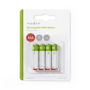 Pile rechargeable Nedis Ni-MH AAA LR03 - 1.2 V - 950 mAh (x4)