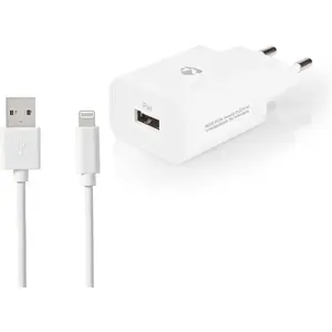 Netzteil mit 1 Usb-Anschluss + Usb-zu-Lightning-Kabel Nedis