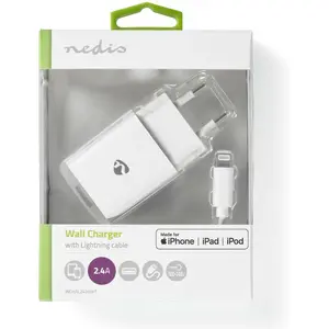 Netzteil mit 1 Usb-Anschluss + Usb-zu-Lightning-Kabel Nedis image-1