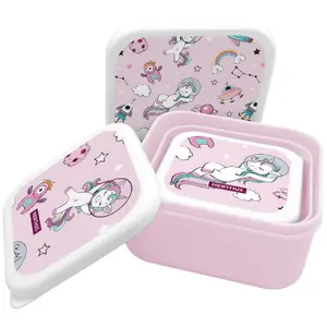 Driecompartiment lunchtas voor kinderen Nerthus Licornes image-1
